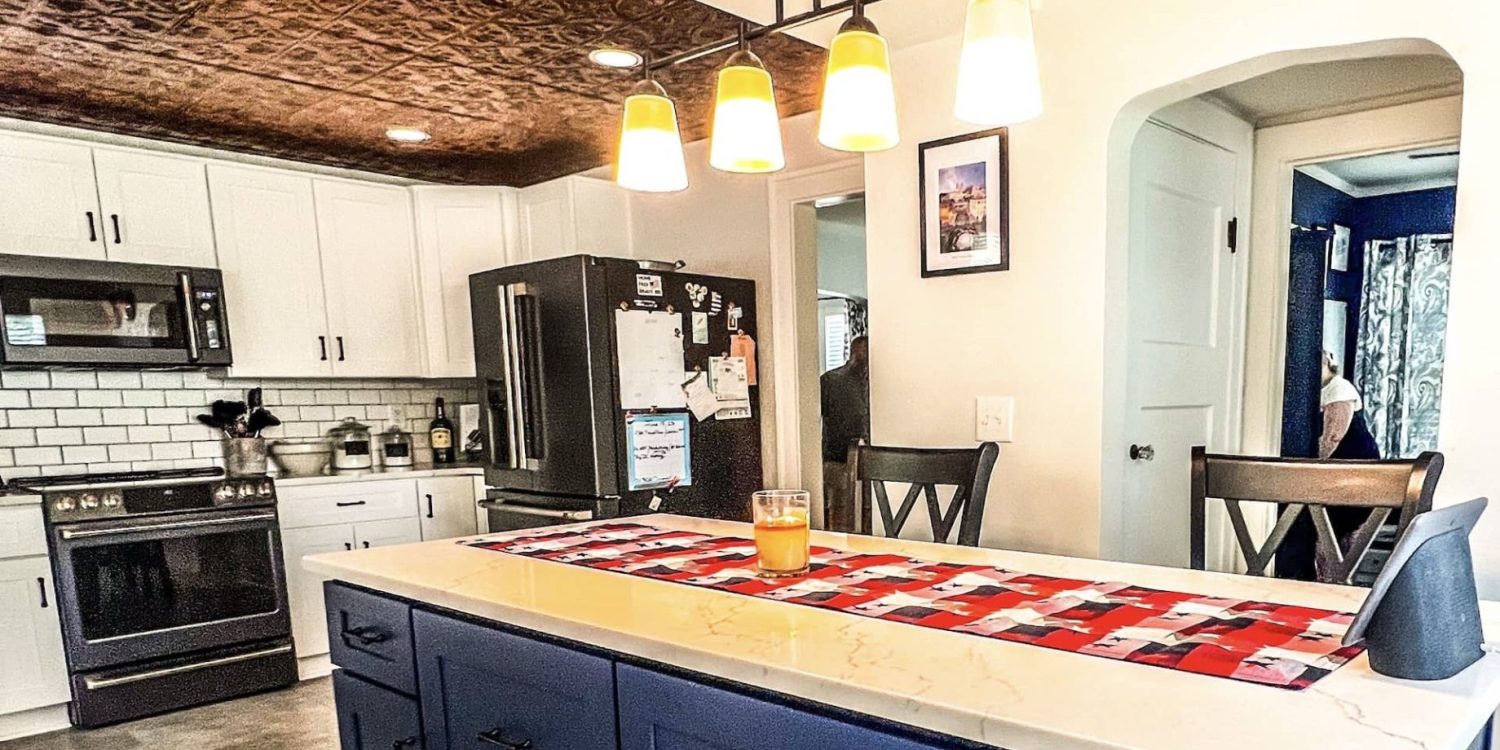 1930's bungalow kitchen remodel featuring a full view of the entire space